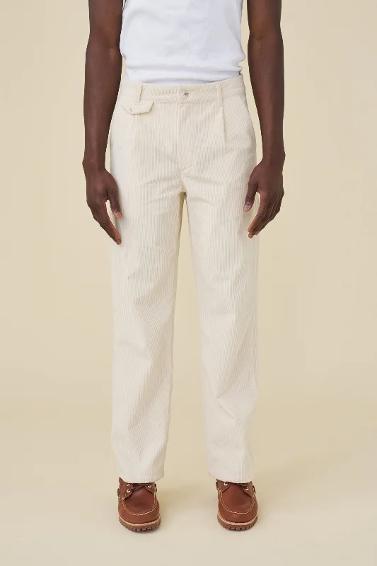 Thermal pants-WIDE LEG CORDUROY TROUSER - LIGHT CREAM