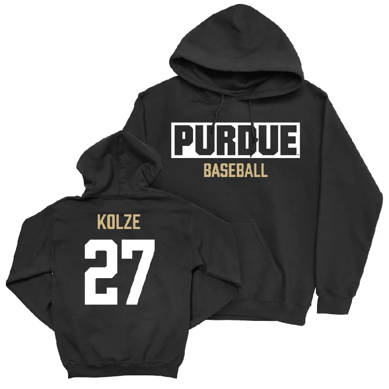 Cotton hoodie-Baseball Black Staple Hoodie     - Nick Kolze