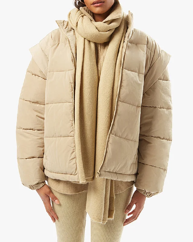 Down jacket-Snap Off Sleeve Nylon Puffer Jacket