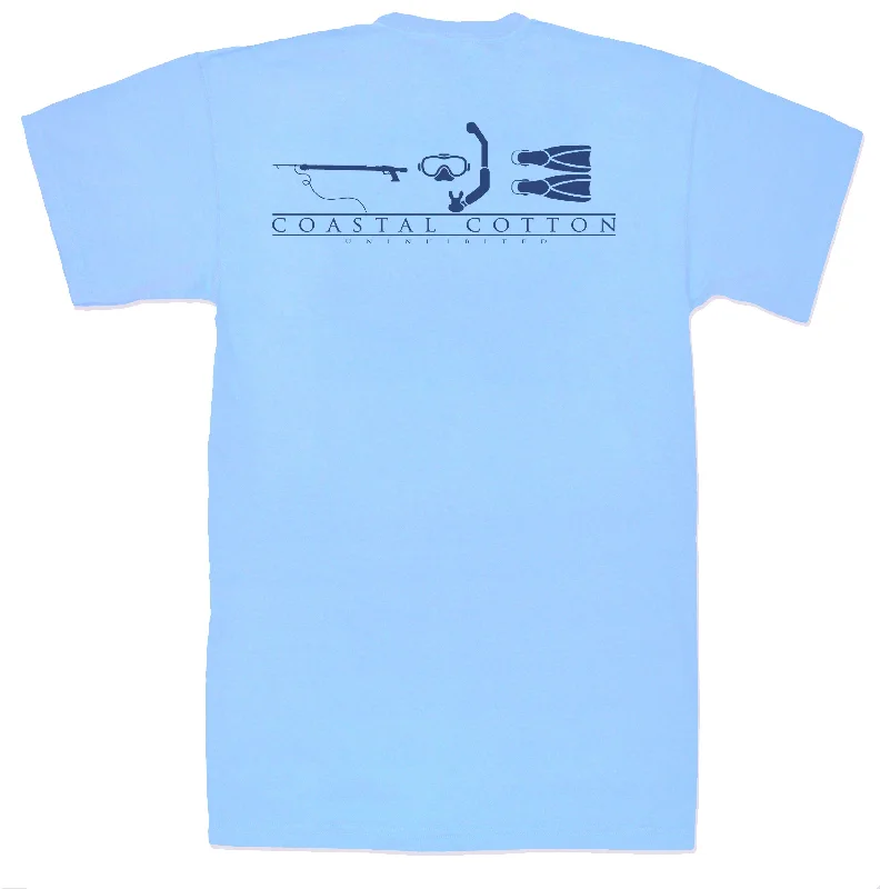 cotton T-shirt-Maui Blue Spearfish Performance Tee