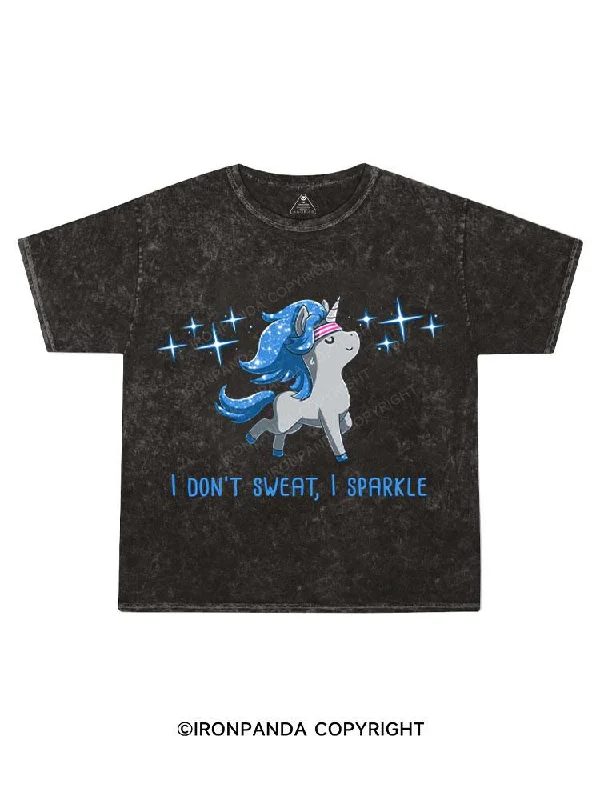 street style T-shirt-I DON'T SWEAT,I SPARKLE Kids Washed T-Shirt