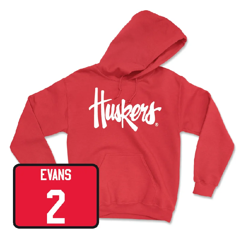 Multi-functional hoodie-Red Baseball Huskers Hoodie - Matt Evans