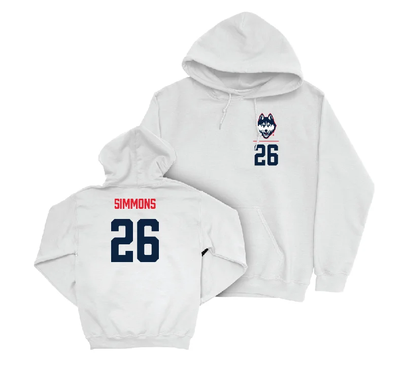 Autumn hoodie-UConn Baseball Logo White Hoodie - T.C. Simmons | #26