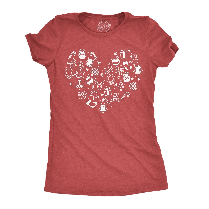 cool slogan T-shirt-Christmas Heart Women's T Shirt