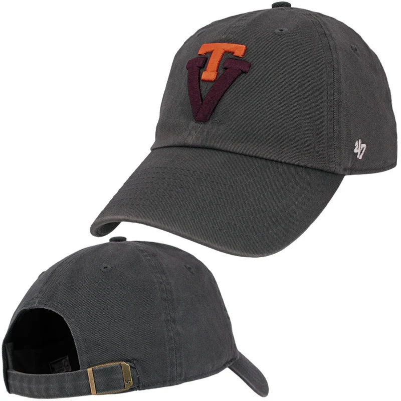 Lightweight sun hats-Virginia Tech Retro Logo Hat: Charcoal by 47 Brand