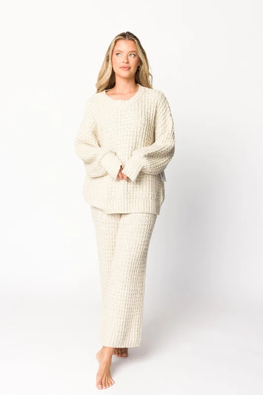 Wool pants-Lovender Sweater Pants in Natural