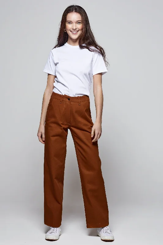 Body-shaping pants-Women's Twill Work Trousers - Tan