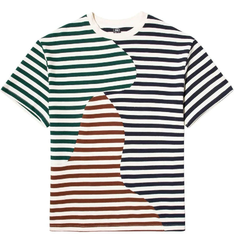 galaxy T-shirt-ORGANIC PANELED STRIPE SHIRT