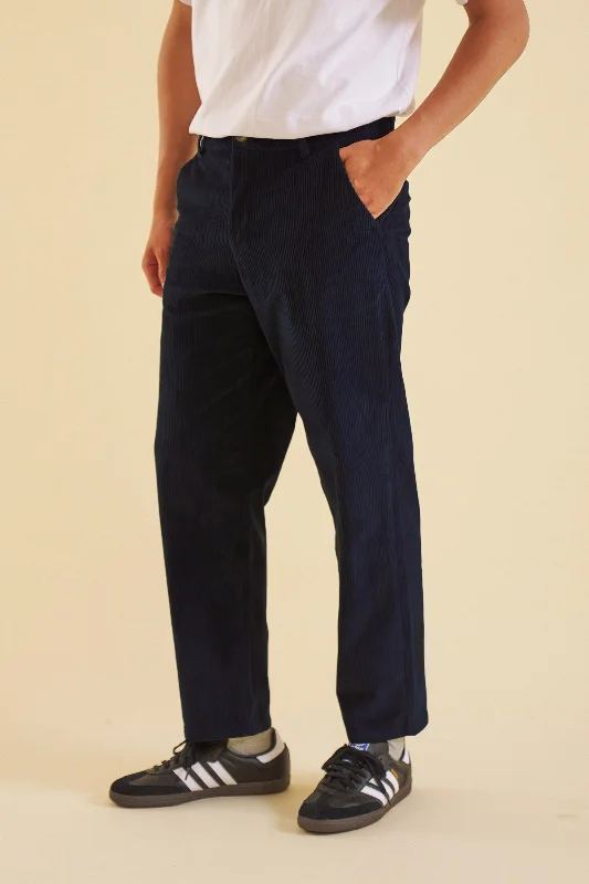 Trendy sports pants-OCEAN NAVY CORDUROY TROUSERS