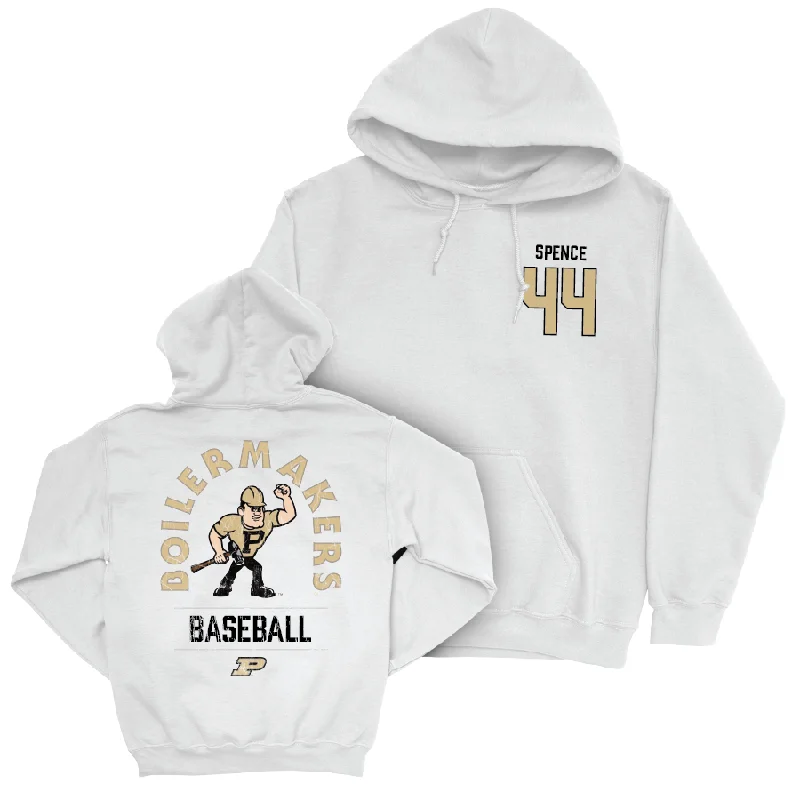 Graphic print hoodie-Baseball White Mascot Hoodie   - Keenan Spence