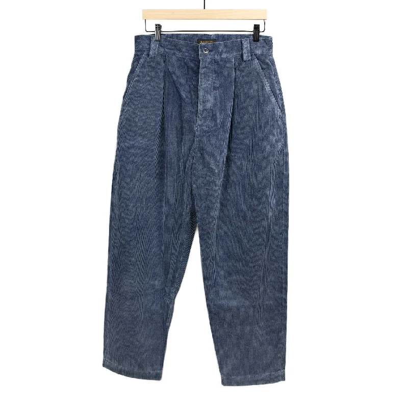 Windproof pants-Naval trousers in faded blue cotton corduroy