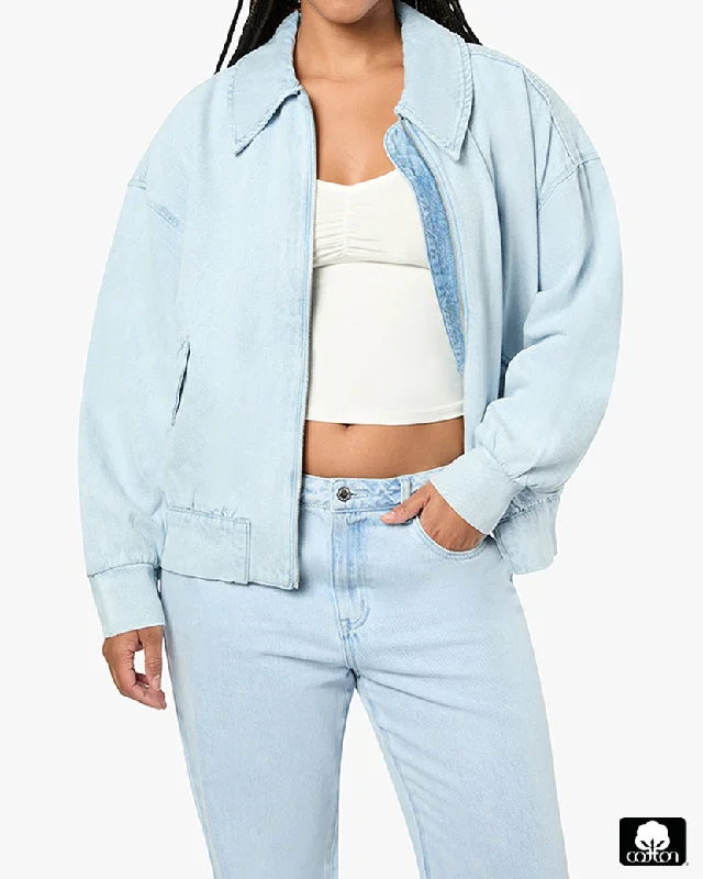 Retro style jacket-Denim Bomber Jacket