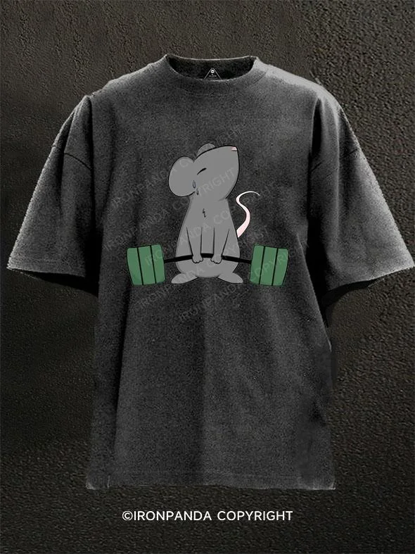 cool graphic T-shirt-tired gym rat Washed Gym Shirt