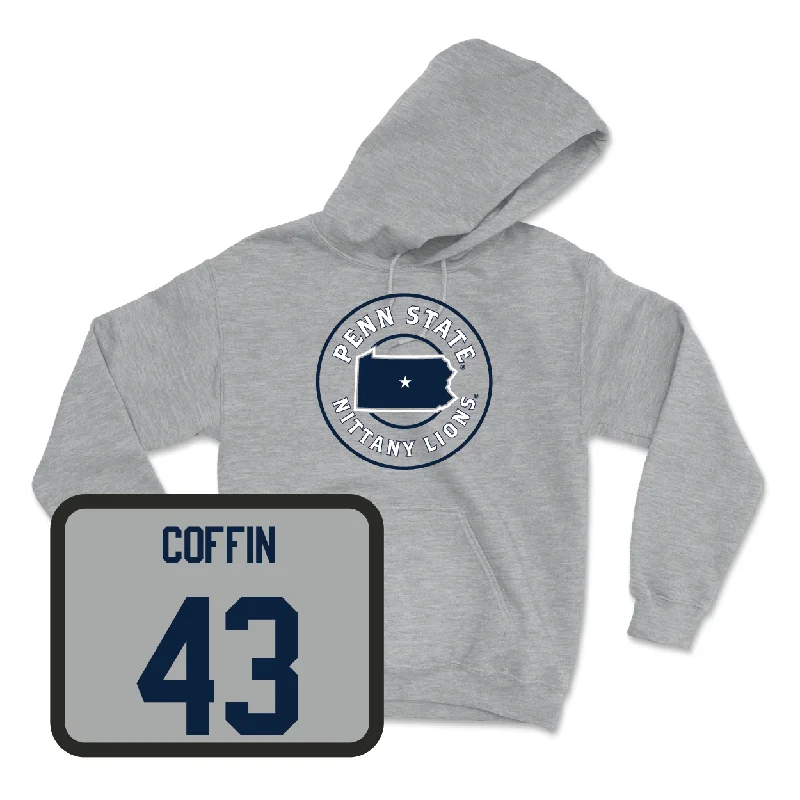 Couple hoodie-Sport Grey Baseball State Hoodie - Jacob Coffin