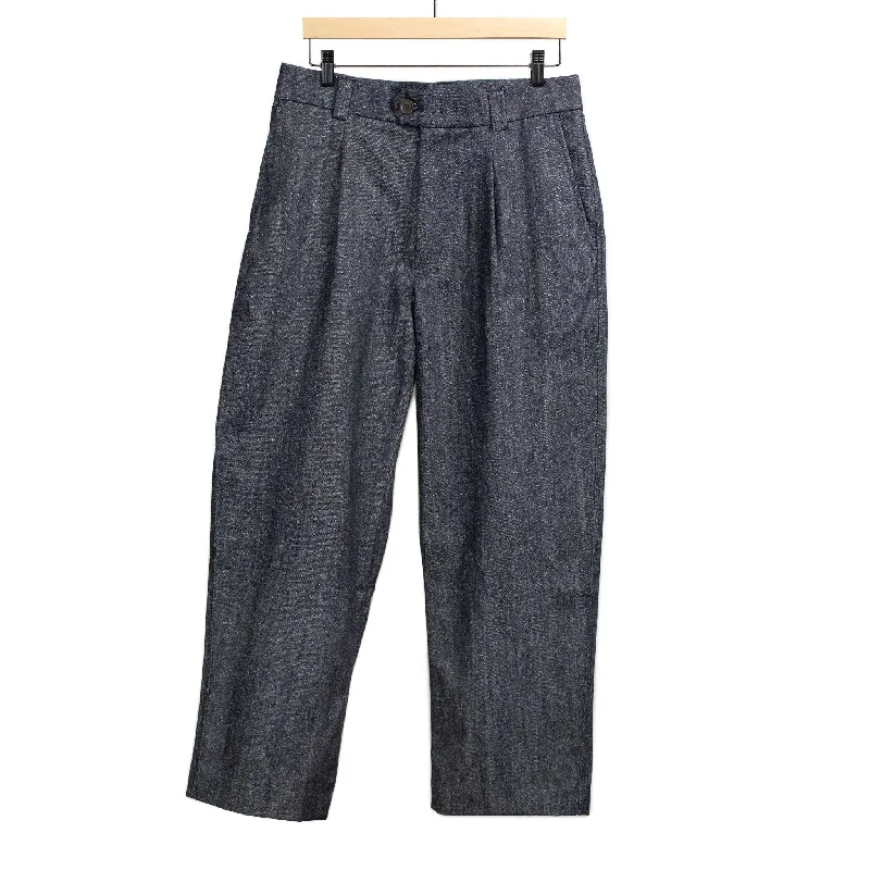 Cargo pants-Artist relaxed leg trousers in rinsed cotton and silk denim