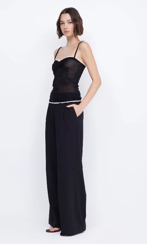 Long-length pants-MARISSA STRAIGHT PANT - BLACK