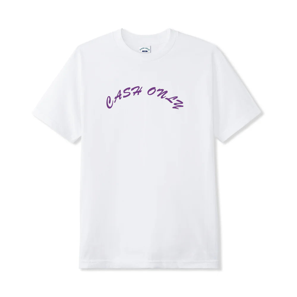 casual style T-shirt-Cash Only - Logo Tee - White