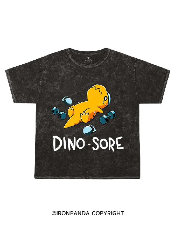 tie dye graphic T-shirt-DINO-SORE Kids Washed T-Shirt