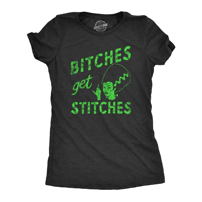 cartoon T-shirt-Bitches Get Stiches Women's T Shirt