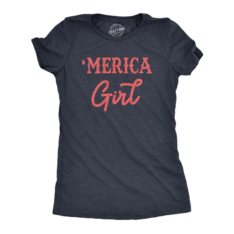 winter graphic T-shirt-Merica Girl Women's T Shirt