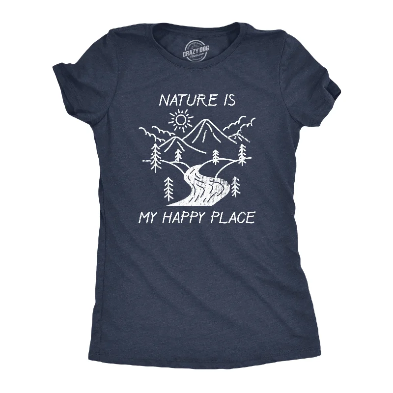 short sleeve T-shirt-Nature Is My Happy Place Women's T Shirt