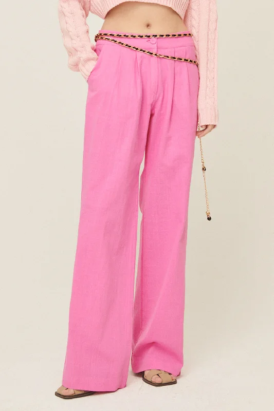 Trendy casual pants-Sabrina Pintucked Wide Pants