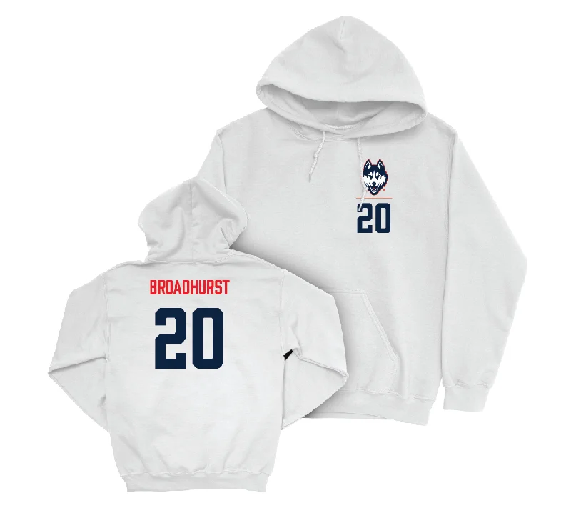 Cold resistant hoodie-UConn Baseball Logo White Hoodie  - Luke Broadhurst