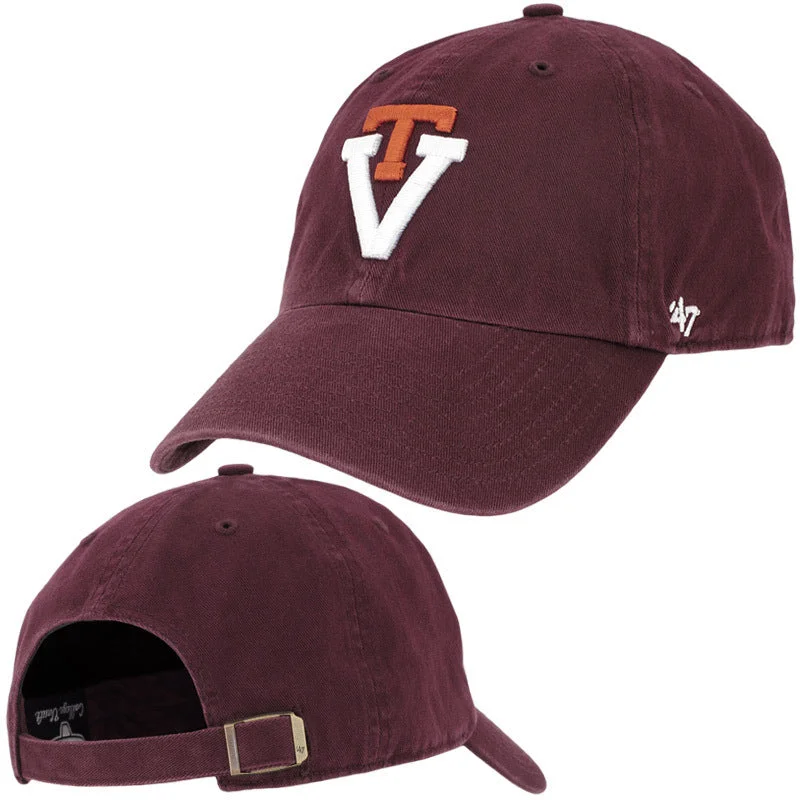 Golf hats-Virginia Tech Retro Logo Hat: Maroon by 47 Brand