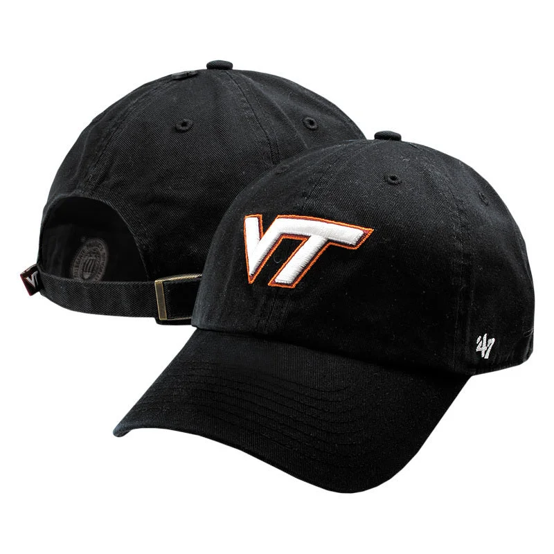 Hiking hats-Virginia Tech Clean Up Hat: Black by 47 Brand