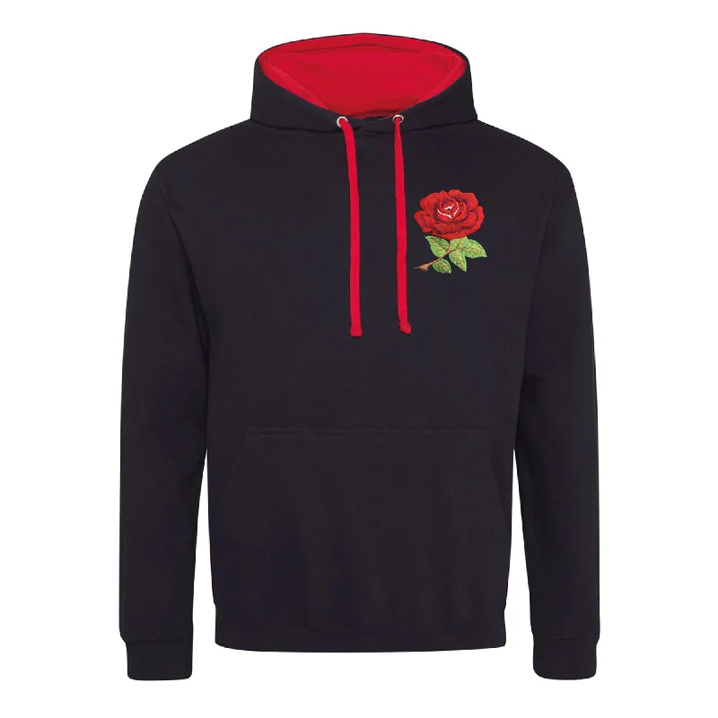 High street hoodie-*Adult Unisex England Rugby Retro Style Two Tone Hooded Sweatshirt