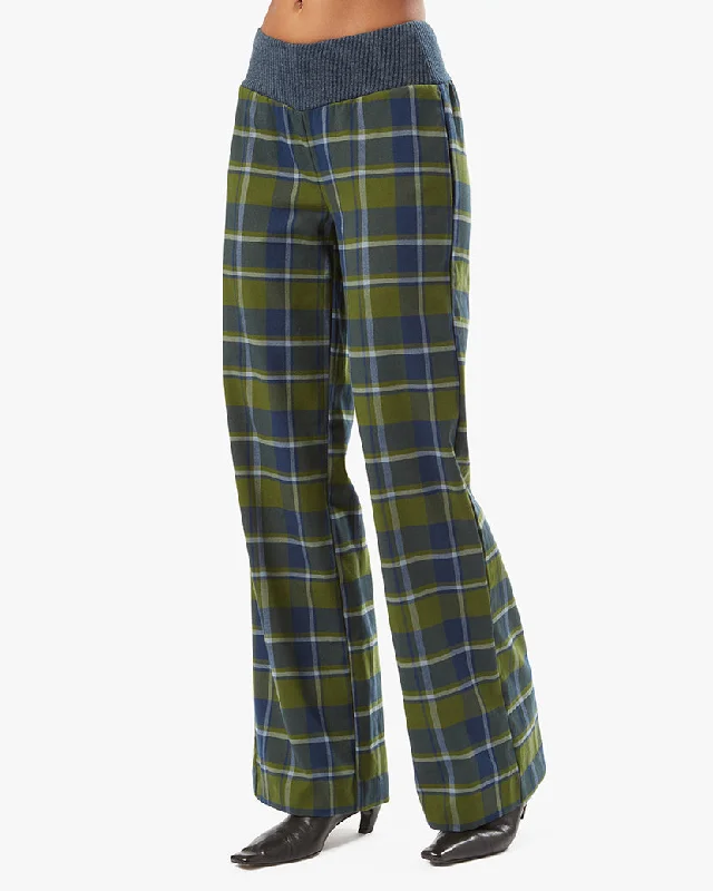 Quick-dry workout pants-Low Rise Classic Plaid V Pant