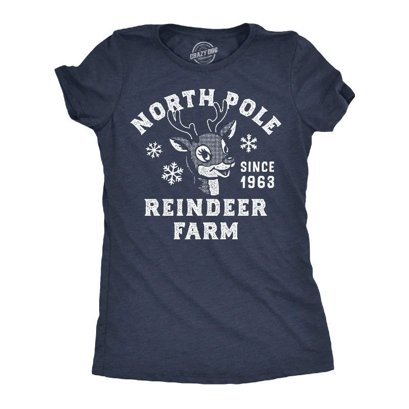 plain white T-shirt-North Pole Reindeer Farm Women's T Shirt