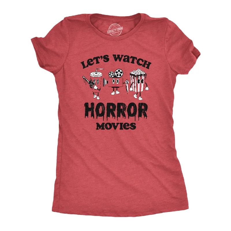 oversized graphic T-shirt-Lets Watch Horror Movies Women's T Shirt