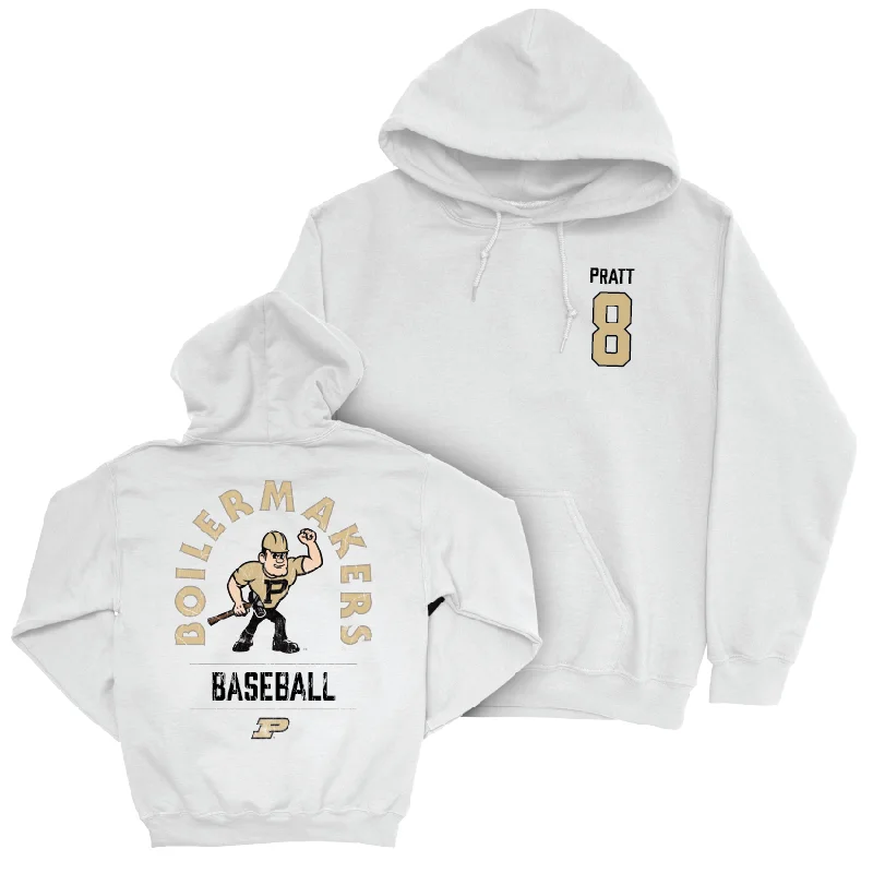 Unique design hoodie-Baseball White Mascot Hoodie  - Davis Pratt