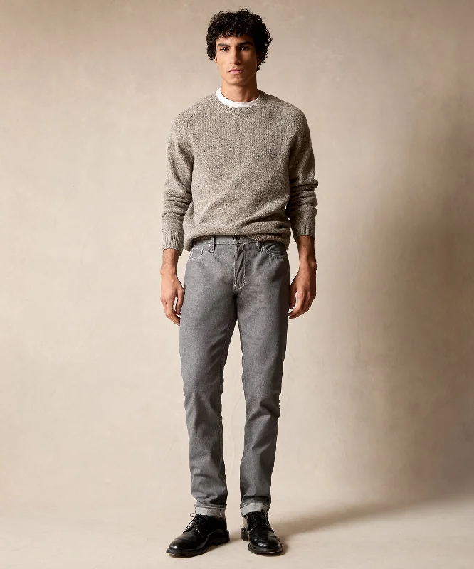 Zipper slim pants-Slim Lightweight Japanese Selvedge Jean in Light Charcoal