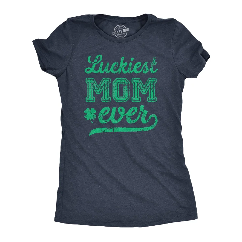 festival style T-shirt-Luckiest Mom Ever Women's T Shirt