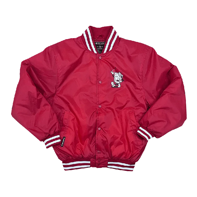 Activewear jacket-"Happy Old Fashioned" Red Nylon Jacket