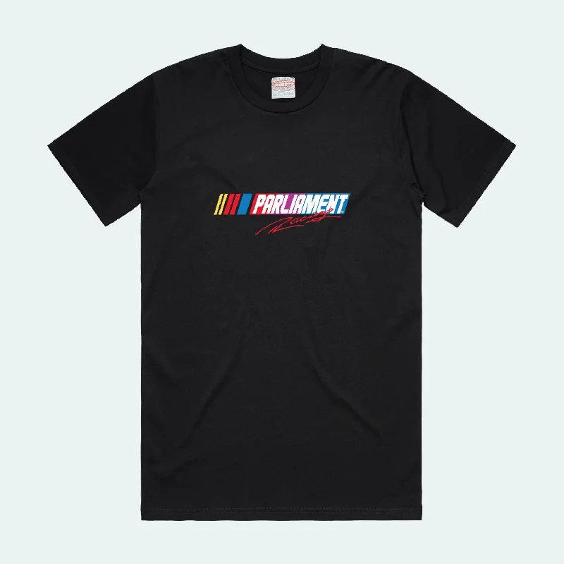 plain black T-shirt-Parliament - Racing Tee - Black