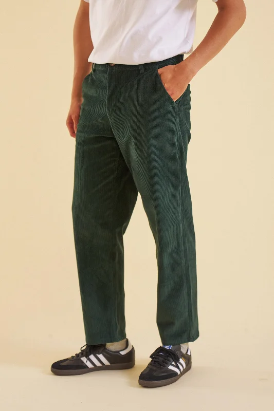 Quick-dry sport pants-PINE GREEN CORDUROY TROUSERS