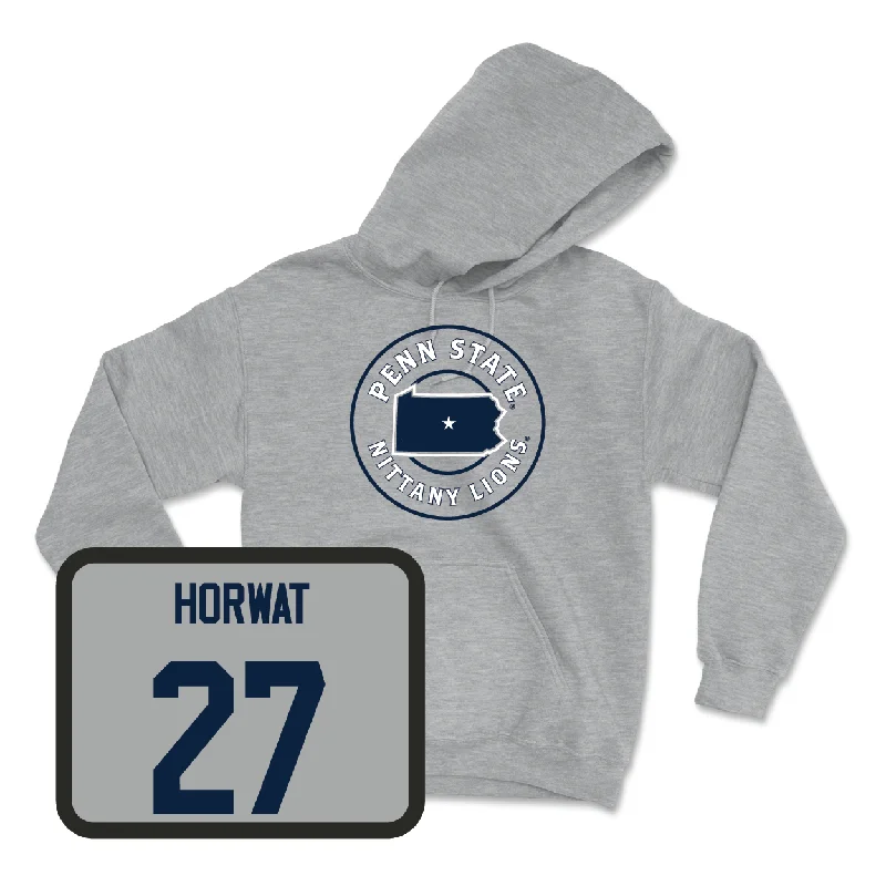 Soft fabric hoodie-Sport Grey Baseball State Hoodie - Mason Horwat