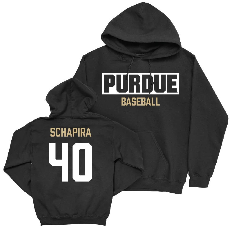 Korean hoodie-Baseball Black Staple Hoodie - Calvin Schapira | #40