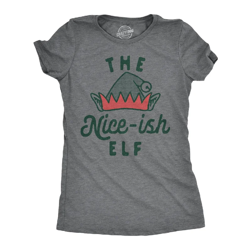 funny animal print T-shirt-The Nice Ish Elf Women's T Shirt