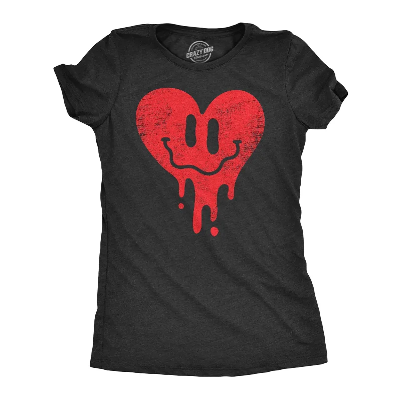 festival style T-shirt-Dripping Heart Face Women's T Shirt