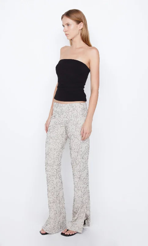 Black casual pants-ELAINE PANT - BONE