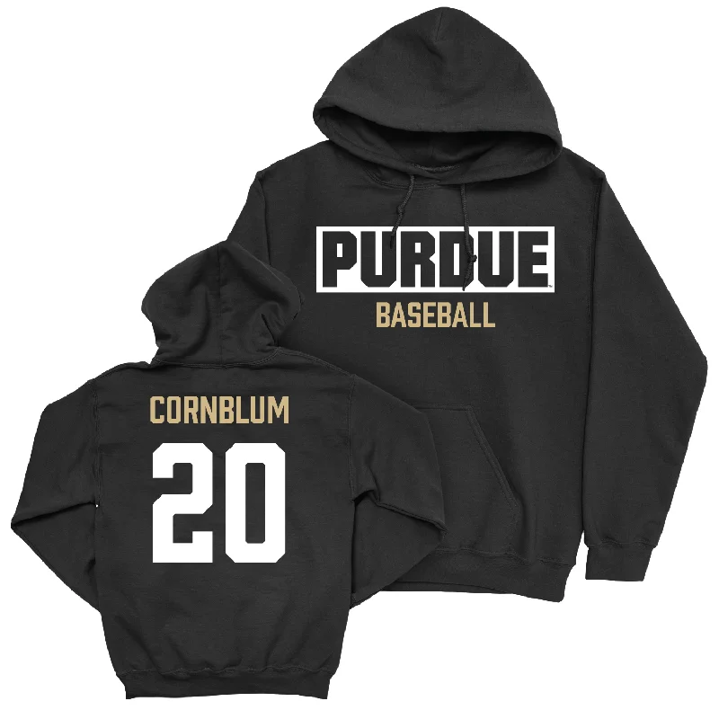 Loose fit hoodie-Baseball Black Staple Hoodie - Couper Cornblum | #20