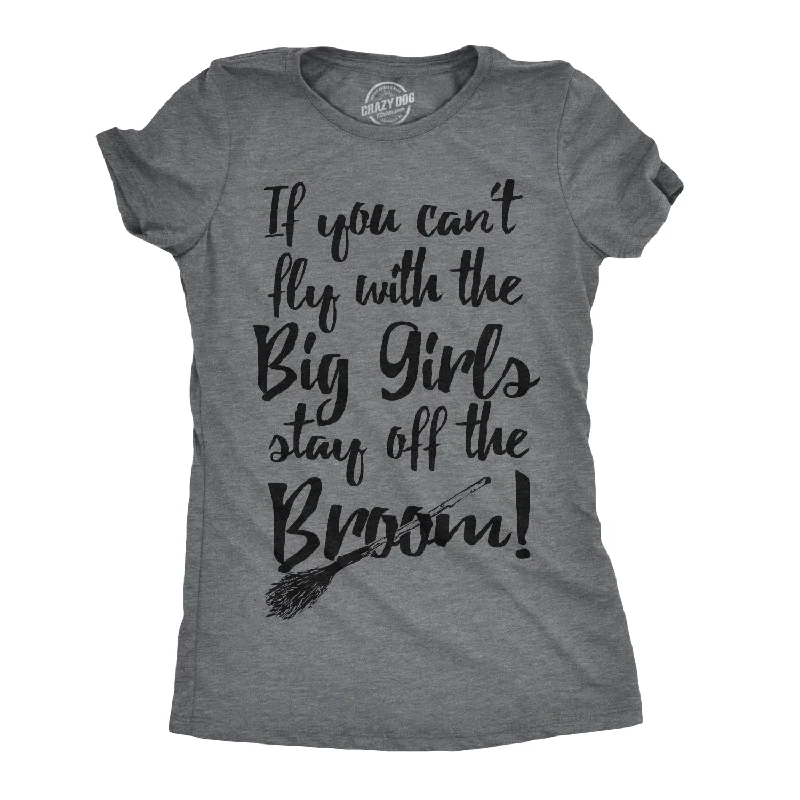 funny animal print T-shirt-Stay Off The Broom Women's T Shirt