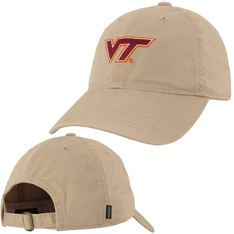 White hats-Virginia Tech Logo Hat: Khaki by Legacy