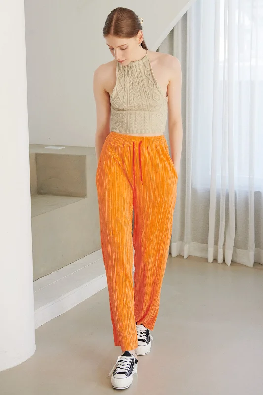 Balloon pants-Peyton Crinkled Pleated Pants