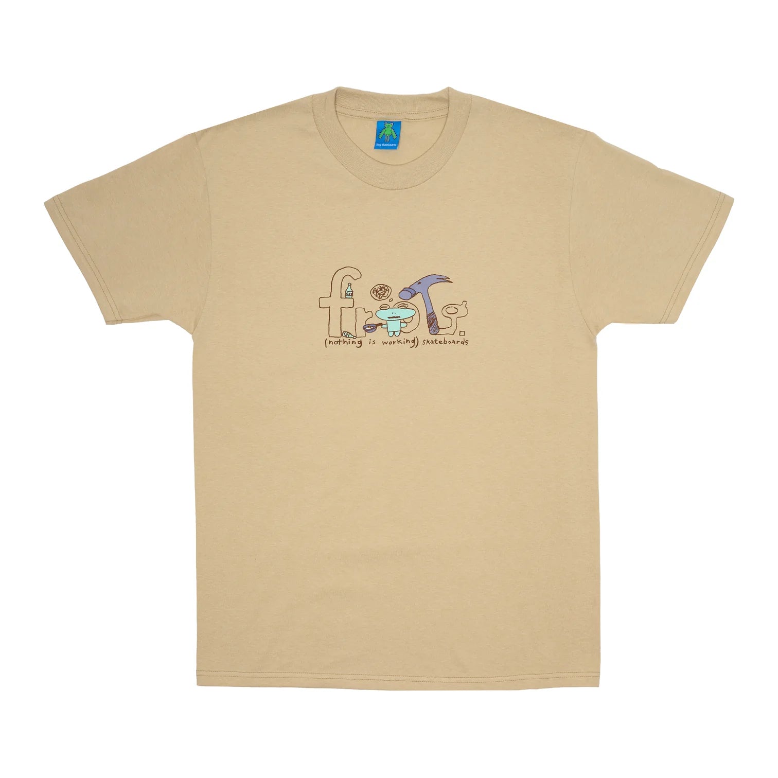 fashion T-shirt-Frog Nothing is Working Tee Sand