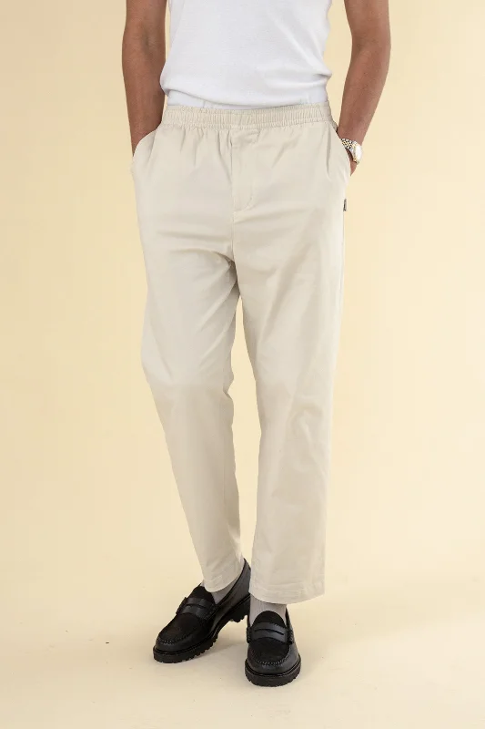 High-elastic pants-WILLIAM STAPLE COTTON TROUSER - ECRU